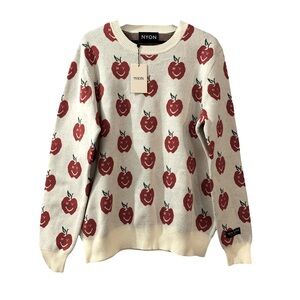 NYON NEW Crewneck Sweater Large New York Big Apple Cotton Plazacore Casual Theme